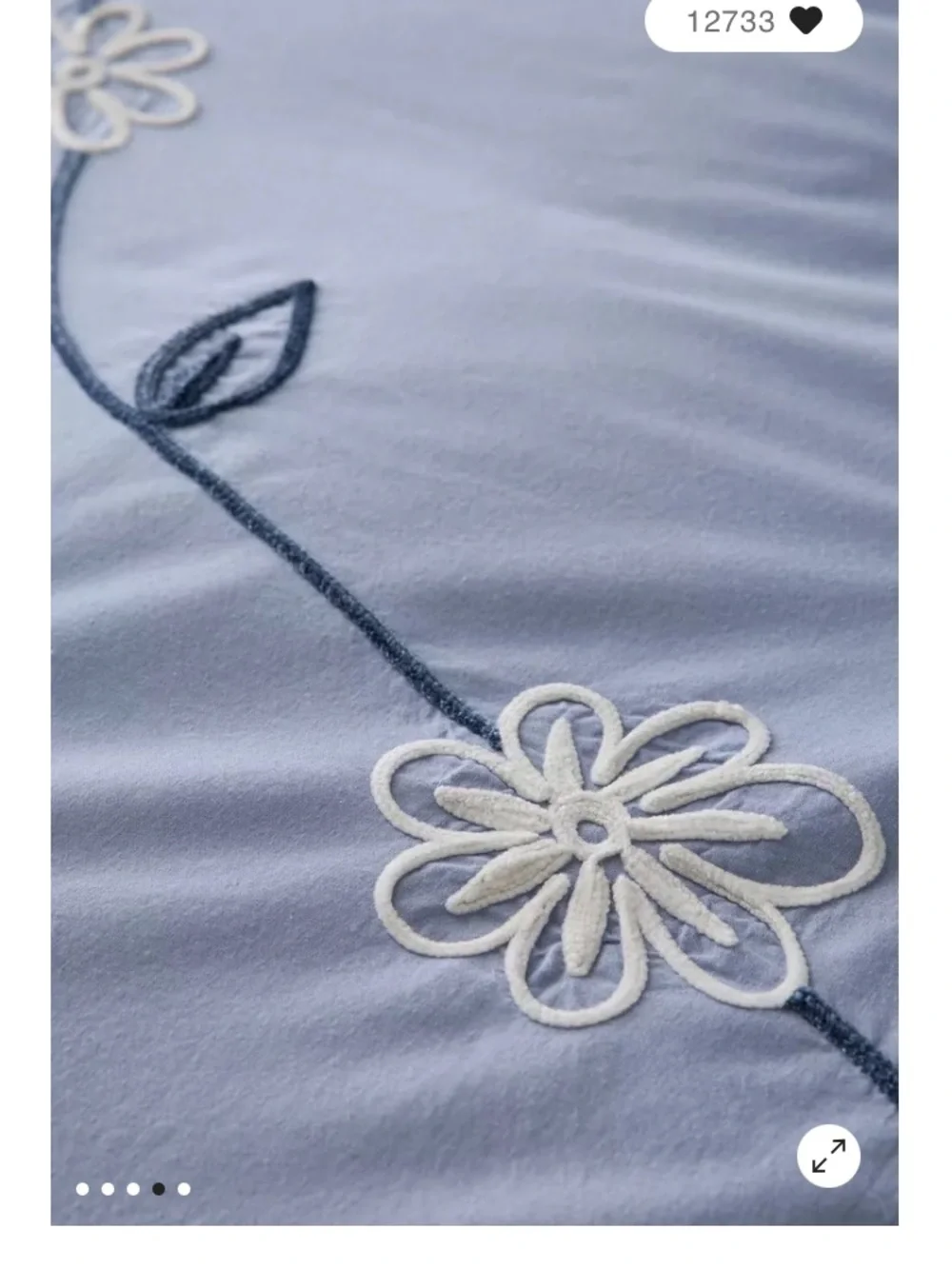 Falling Vines Floral Embroidered Duvet Cover